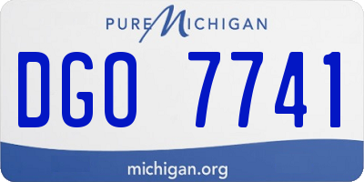 MI license plate DGO7741