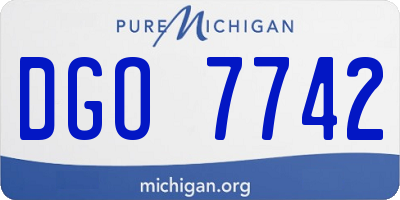 MI license plate DGO7742