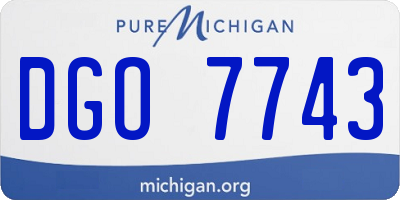 MI license plate DGO7743