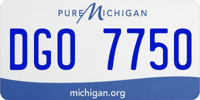 MI license plate DGO7750
