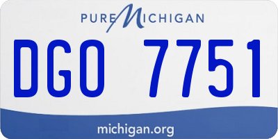 MI license plate DGO7751
