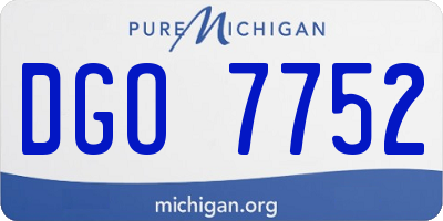 MI license plate DGO7752
