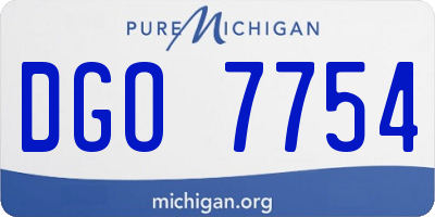 MI license plate DGO7754
