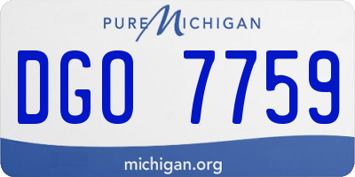 MI license plate DGO7759
