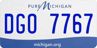 MI license plate DGO7767