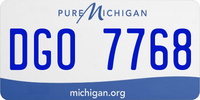MI license plate DGO7768
