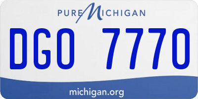 MI license plate DGO7770