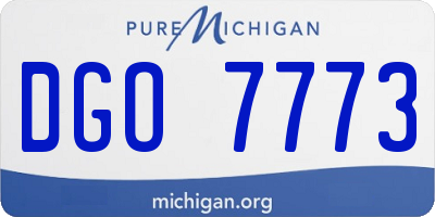 MI license plate DGO7773