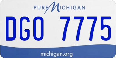 MI license plate DGO7775
