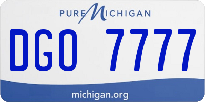 MI license plate DGO7777