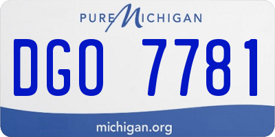 MI license plate DGO7781