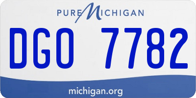 MI license plate DGO7782
