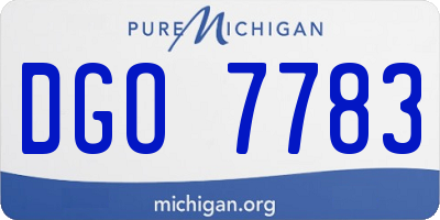 MI license plate DGO7783