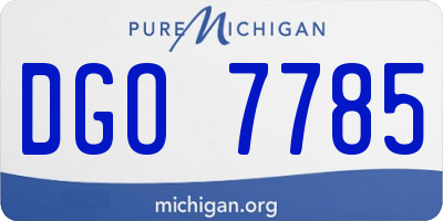 MI license plate DGO7785