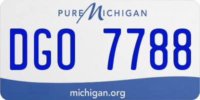 MI license plate DGO7788