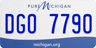 MI license plate DGO7790
