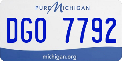 MI license plate DGO7792