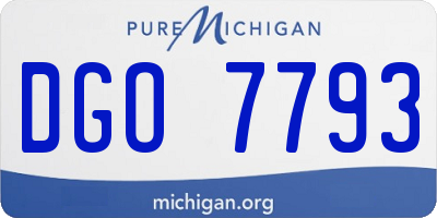 MI license plate DGO7793