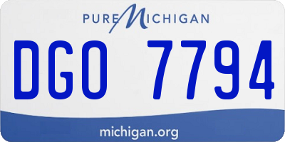 MI license plate DGO7794
