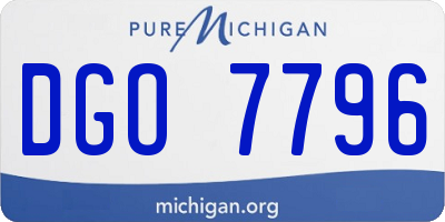 MI license plate DGO7796
