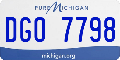 MI license plate DGO7798