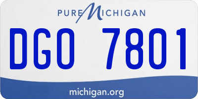 MI license plate DGO7801
