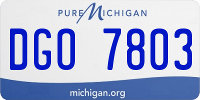 MI license plate DGO7803