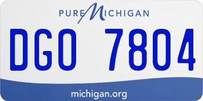 MI license plate DGO7804