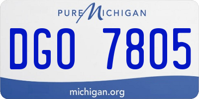 MI license plate DGO7805