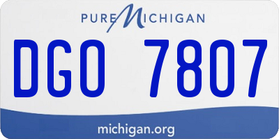 MI license plate DGO7807