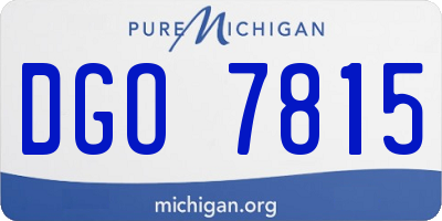 MI license plate DGO7815