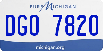 MI license plate DGO7820