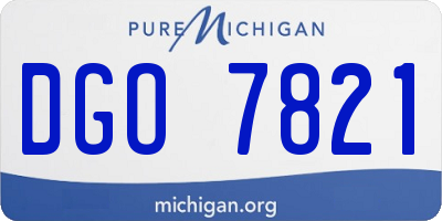 MI license plate DGO7821