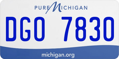 MI license plate DGO7830