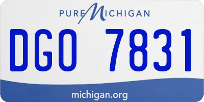 MI license plate DGO7831