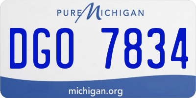 MI license plate DGO7834