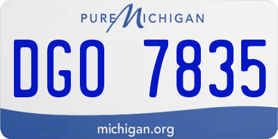 MI license plate DGO7835