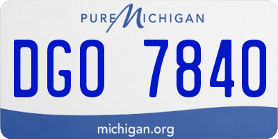 MI license plate DGO7840