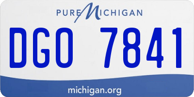 MI license plate DGO7841