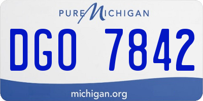 MI license plate DGO7842