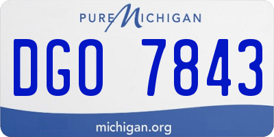 MI license plate DGO7843
