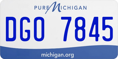 MI license plate DGO7845