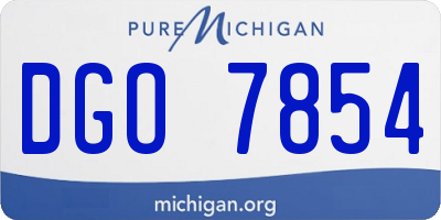 MI license plate DGO7854