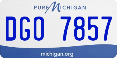 MI license plate DGO7857