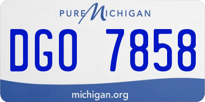 MI license plate DGO7858