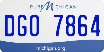 MI license plate DGO7864