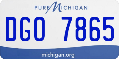 MI license plate DGO7865