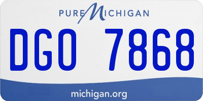 MI license plate DGO7868