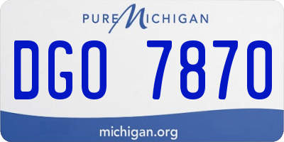 MI license plate DGO7870