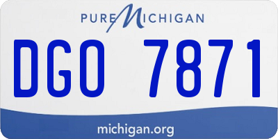 MI license plate DGO7871